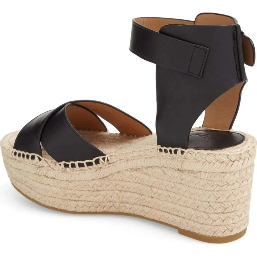 NWOB Coach Primrose Leather Espadrille Platform Wedge Sandal
